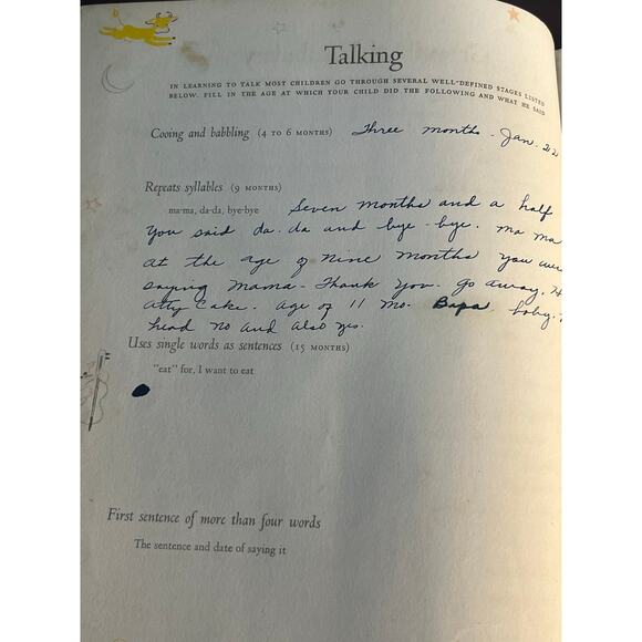 Vintage Baby Book Filled Out Baby Pictures Birth Certificate Baby Cards 1944 - Picture 3 of 8